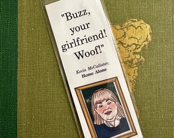 Buzz Your Girlfriend! Woof! Bookmark - Winter Christmas Home Vintage Holiday Bookish Read More Books Stocking Stuffer Gift