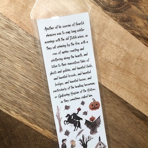 The Legend Of Sleepy Hollow Bookmark - Headless Horseman Fall Pumpkin Autumn Halloween Bookish