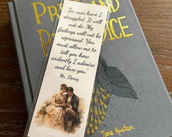 How Ardently Bookmark - Pride and Prejudice Jane Austen Bookish Read More Books Stocking Stuffer Best Friend Gift Classic Literature