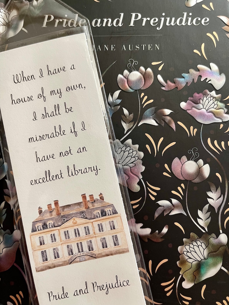 An Excellent Library Bookmark Pride and Prejudice Jane Austen Bookish Read More Books Stocking Stuffer Best Friend Gift Classic Literature image 2