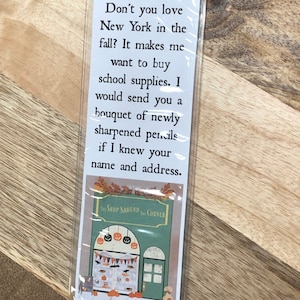 You’ve Got Mail Bookmark - The Shop Around The Corner - Pumpkins Halloween Autumn Bookish Read More Books New York In The Fall