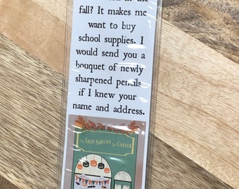 You’ve Got Mail Bookmark - The Shop Around The Corner - Pumpkins Halloween Autumn Bookish Read More Books New York In The Fall