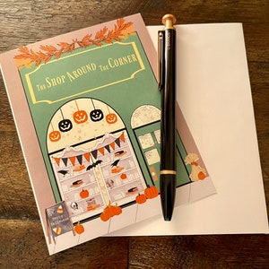 The Shop Around The Corner Halloween Card - You’ve Got Mail Bookstore Bookish Gift Bookshop Autumn Fall Pumpkins Leaves