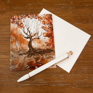 Autumn Woods Card - Blank Fall Nature October November Birthday Thank You