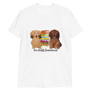Bookworms Classic T-shirt - Two Cuddly Dachshunds