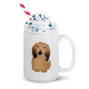English Cream Dachshund Briley Oversized 15oz. Ceramic Mug