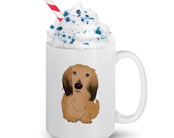 Englischer Creme Dackel Briley Oversized 15oz. Keramik Becher