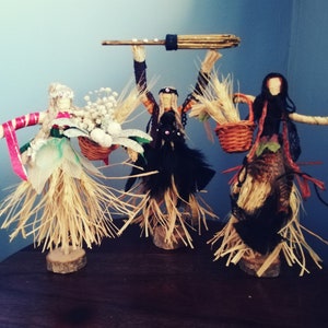 Corn dolls, Ritual dolls, Ceremony, handcrafted, decor, wiccan pagan spiritual figurines ornamental