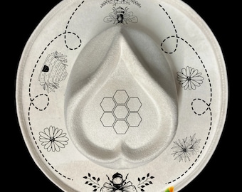 Bee-utiful Hat Stencil / Cowgirl Hats / Hat Design/ Hat Band Design / Hat Band / Hat Burning / Western Hat
