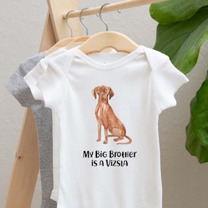 Vizsla Baby Onesie®, new born baby clothes, baby shower gift, cute dog baby bodysuit, gift for new baby, dog brother, dog sister