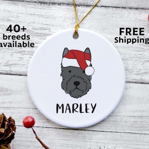 Personalized Scottish Terrier Dog Ornament, Custom Scottie Dog Christmas Tree Decoration