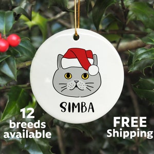 Personalized British Shorthair Cat Christmas Ornament