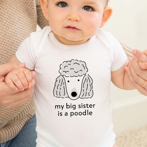 Poodle Baby Onesie®, new born baby clothes, baby shower gift, cute dog baby bodysuit, gift for new baby