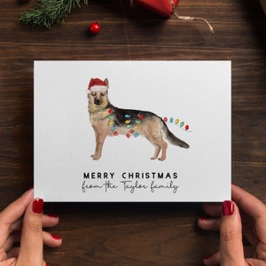 German Shepherd Christmas Cards Set, Pack Of Christmas Cards, Personalized Greeting Cards, Personalized Stationery