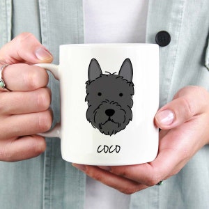 Scottish Terrier Mug, Personalized Scottie Dog Mug, Dog Lover Coffee Cup