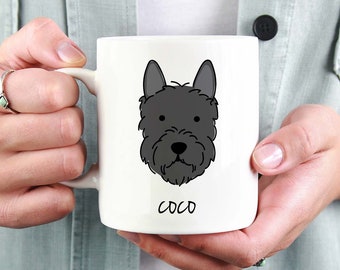 Scottish Terrier Mug, Personalized Scottie Dog Mug, Dog Lover Coffee Cup