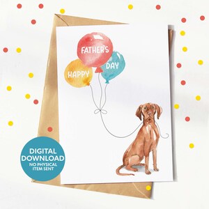 Vizsla Hundevatertagskarte, Hundepapakarte, digitaler Download, druckbare Grußkarte, drucken Sie sich zu Hause aus