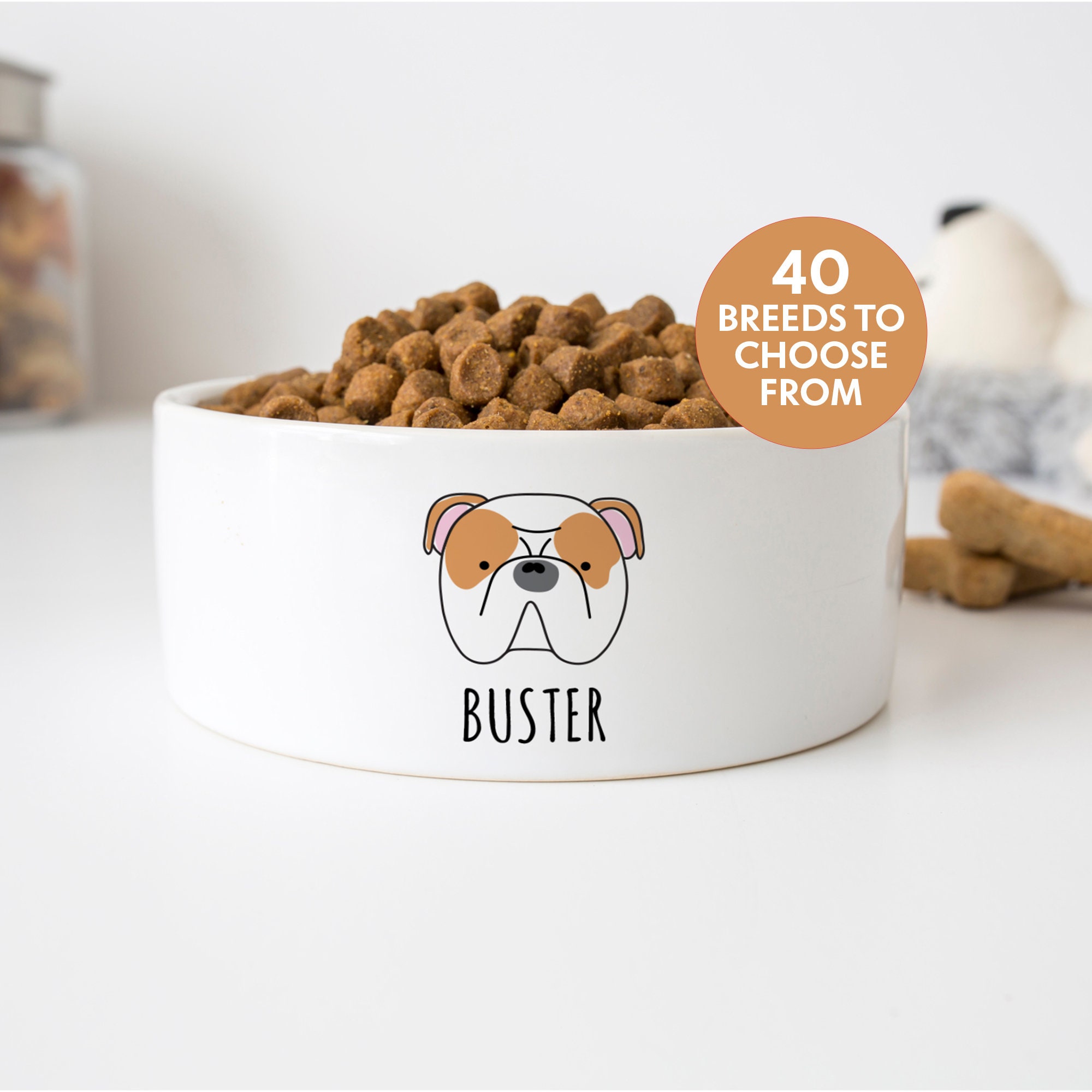 Dog bowl for English Bulldog British Bulldog gifts new puppy Etsy