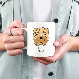 Shar Pei Mug, Personalized Dog Mug, Dog Lover Coffee Cup, Shar Pei Dog Mom Mug