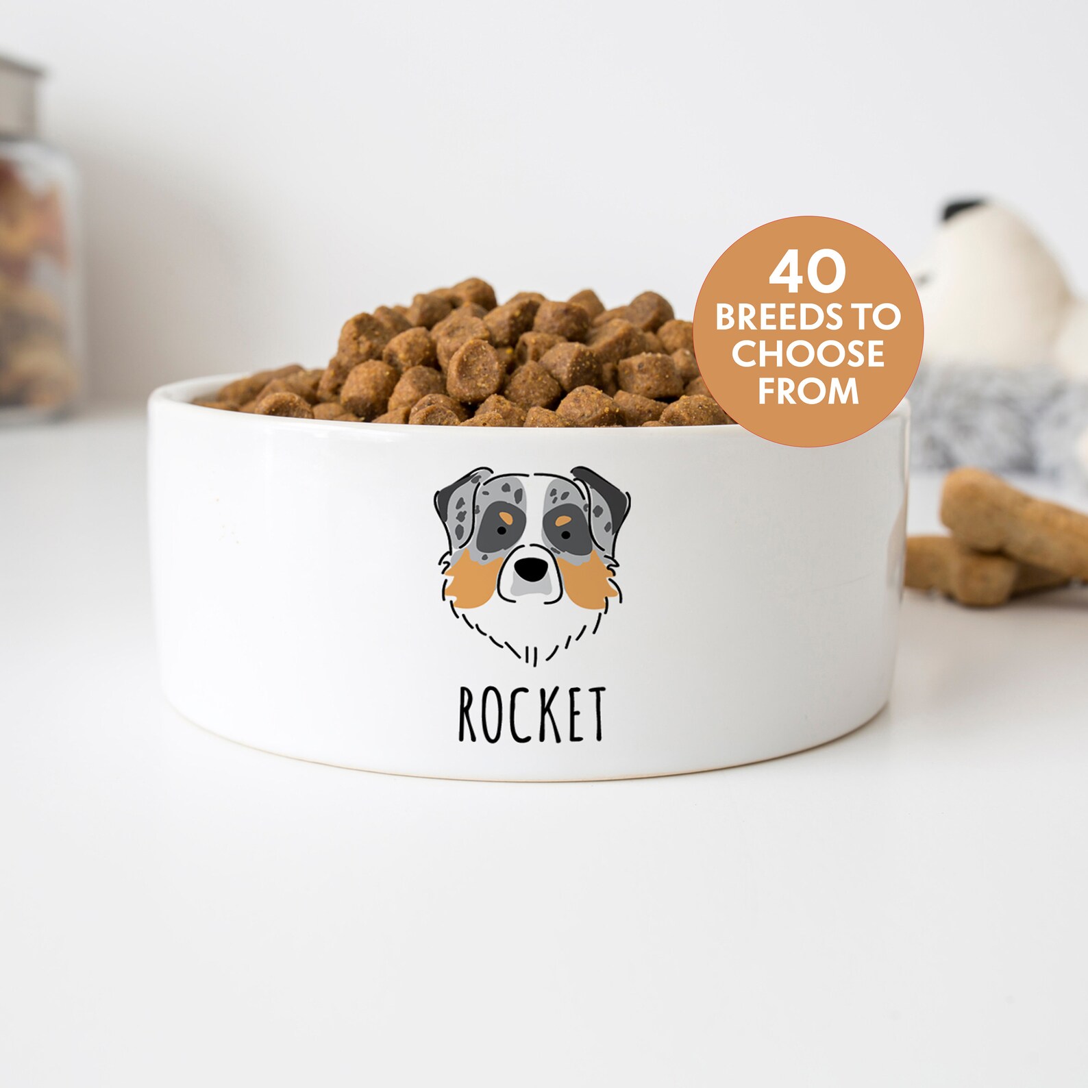 Dog bowl for Aussie Shepherd Australian Shepherd gifts new