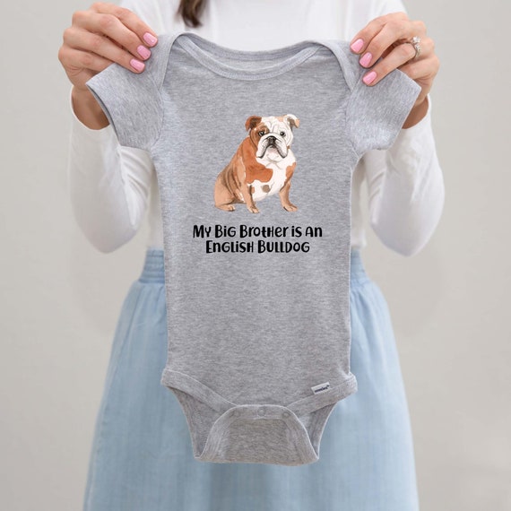 English Bulldog Baby Onesie New Born Baby Clothes Baby Shower