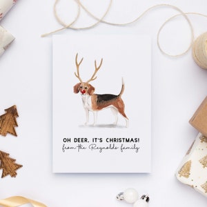 Personalized Family Christmas Cards Set, Funny Dog Pack Of 10 Greeting Cards, Personalized Dog Stationery