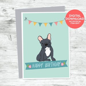 French bulldog birthday card