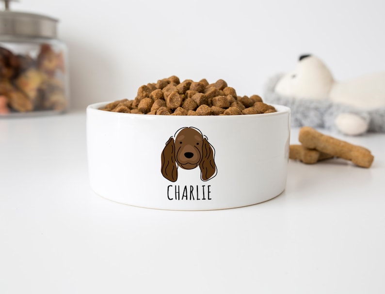 pet food bowl with name Dog bowl for Cocker Spaniel