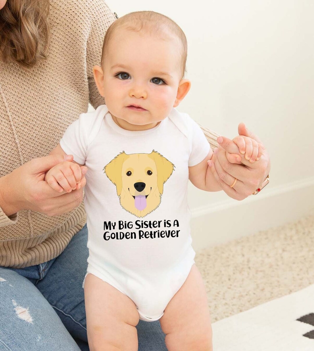 Golden Retriever Baby Onesie®, New Born Baby Clothes, Baby Shower Gift, Cute Dog Baby Bodysuit