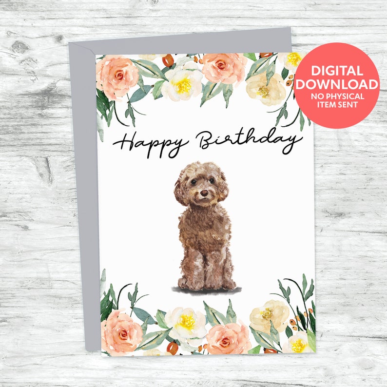 Funny Golden Cockapoo Birthday Card Spring Gift 1pc Perfect - Ireland