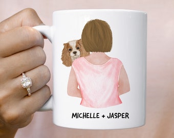 Cavalier King Charles Spaniel Mug, Spaniel Dog Mom Gift, Woman And Dog Mug, Personalized Dog Lover Gift