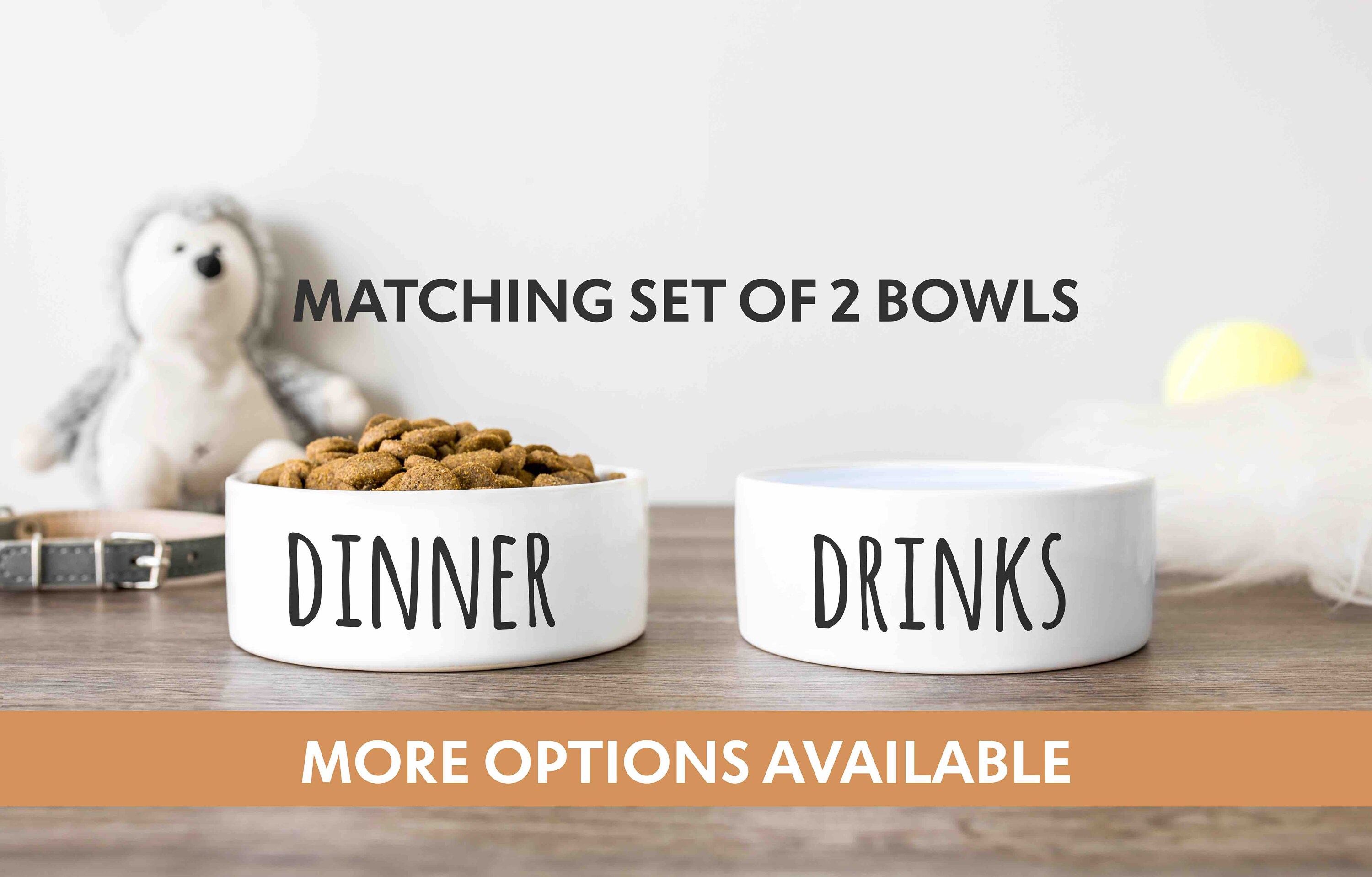 Dog bowl Set of 2 Funny dog bowl Ceramic dog bowl Pet Etsy