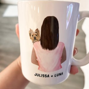 Yorkie Mug, Yorkshire Terrier Dog Mom Mug, Woman And Dog Mug, Personalized Dog Lover Gift, Best Friends
