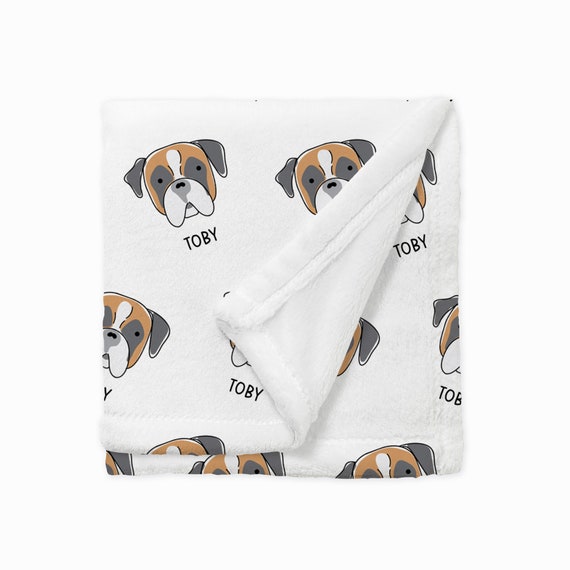 Personalized Boxer Dog Blanket Dog Lover Couch Throw Minky Baby Blanket Sherpa Blanket for Dog Gift Etsy