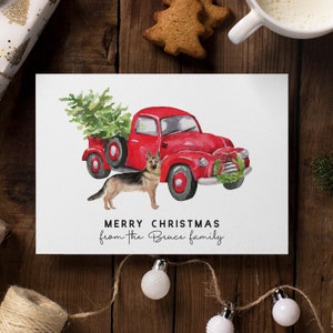 German Shepherd Christmas Cards Set, Pack Of Christmas Cards, Personalized Greeting Cards, Personalized Stationery