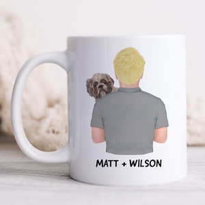 Shih Tzu Mug, Dog Dad Mug, Man And Dog Mug, Personalized Dog Lover Gift, Best Friends, Fathers Day Gift