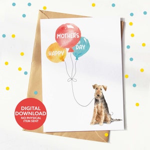 Welsh Terrier Mother&#39;s Day Card: Printable Dog Greeting (Digital Download)