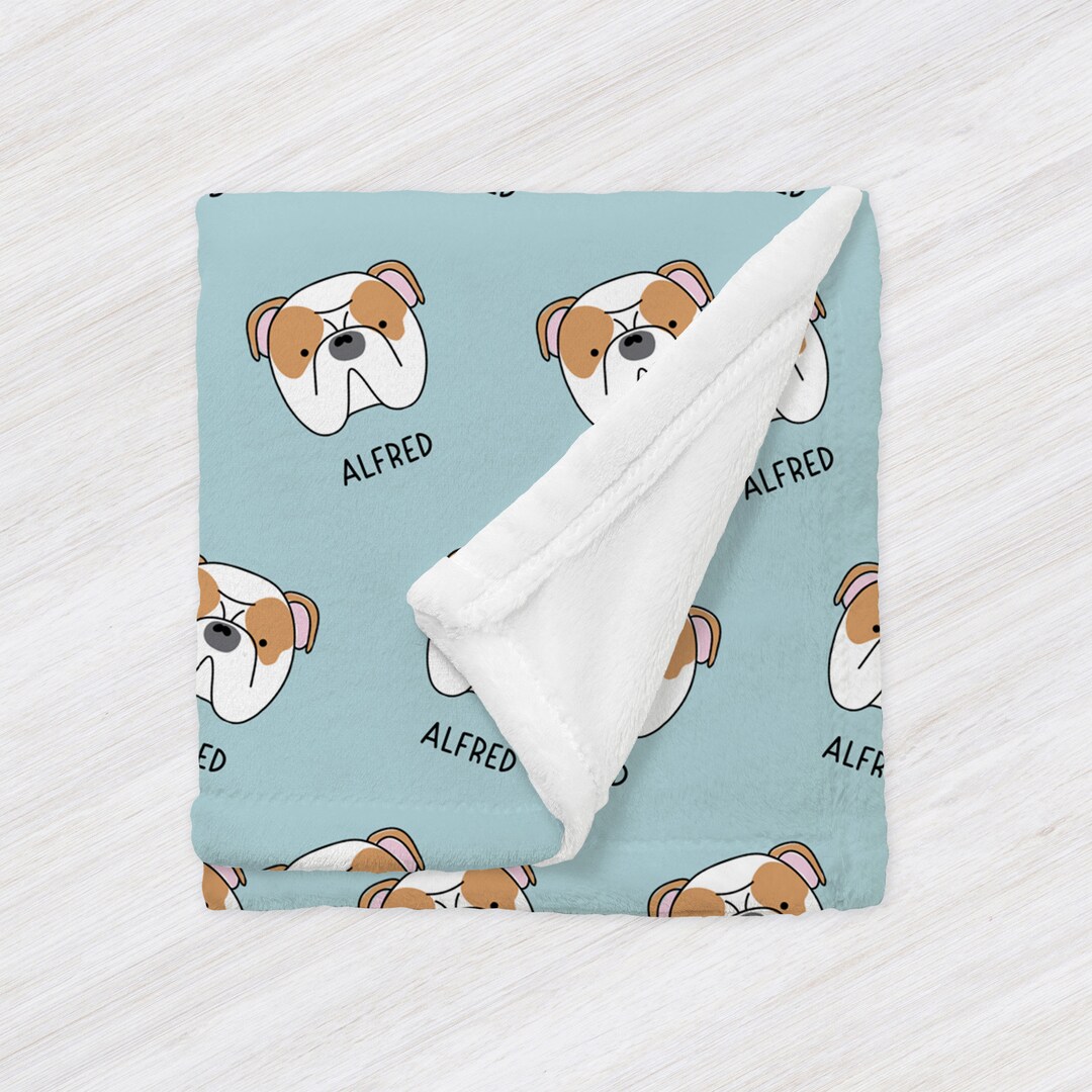 Bulldog Pattern Print Blanket