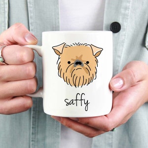 Brussels Griffon Dog Mug, Personalized Griffon Bruxellois Mug, Dog Lover Coffee Cup