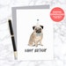 Pug Dog Printable Blank Happy Birthday Greeting Card for Dog Lover - Etsy
