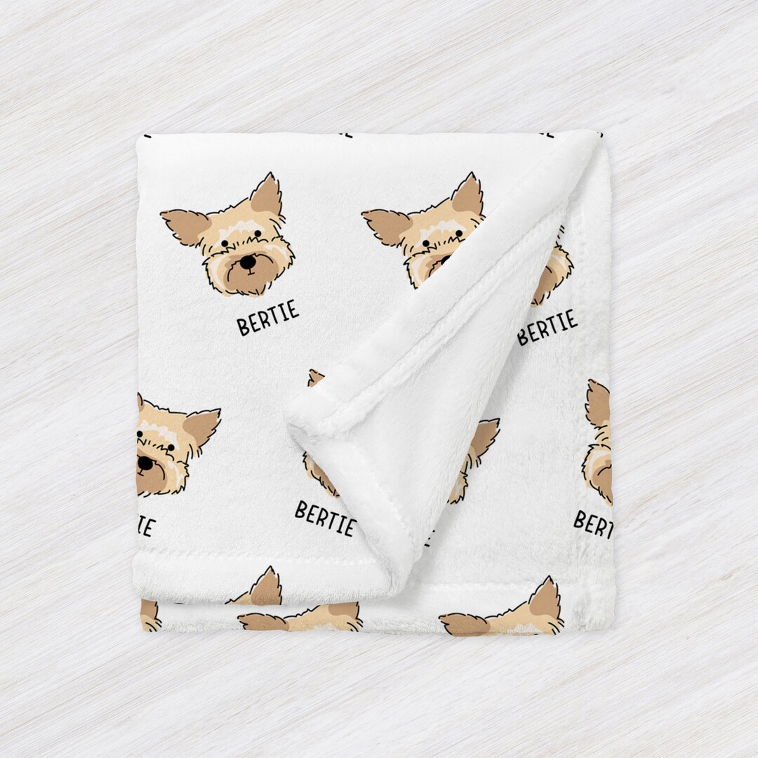 Personalized Yorkie Dog Blanket, Yorkshire Terrier Dog Lover Couch
