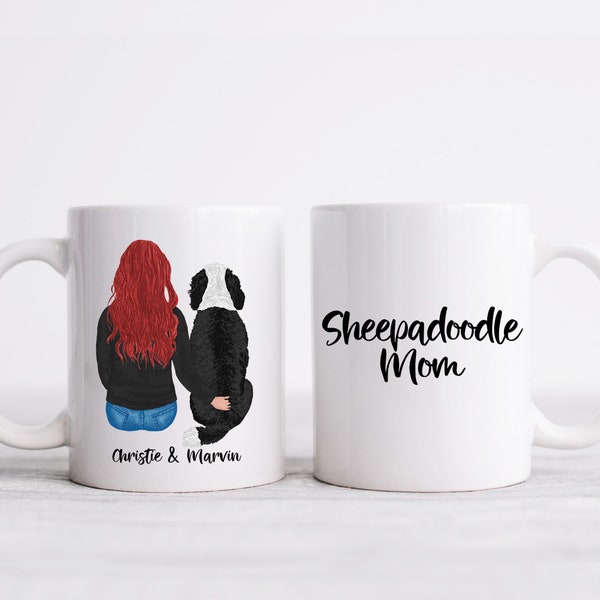 Sheepadoodle Mug, Sheepadoodle Dog Mom Gift, Sheepadoodle Gifts, Dog Lover Gift