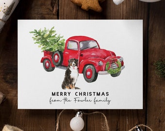 Bernese Mountain Dog Christmas Cards Set, Pack Of Christmas Cards, Personalized Greeting Cards, Personalized Stationery