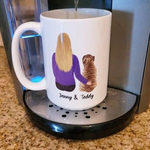 Shar Pei Mug, Custom Dog Mom Coffee Cup, Dog Lover Gift