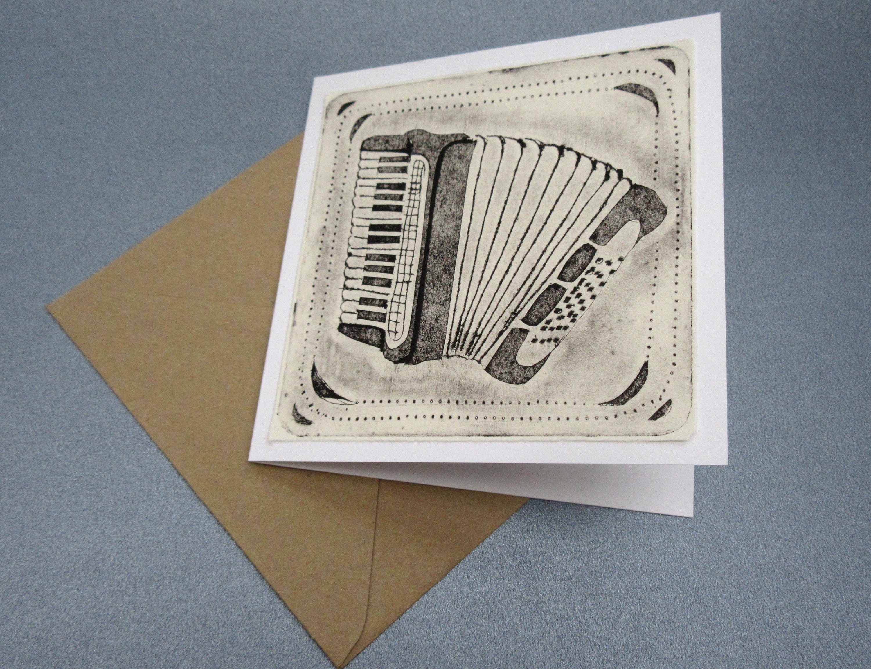 Piano Accordion Greetings Card Perfect for Accordion Player Handmade