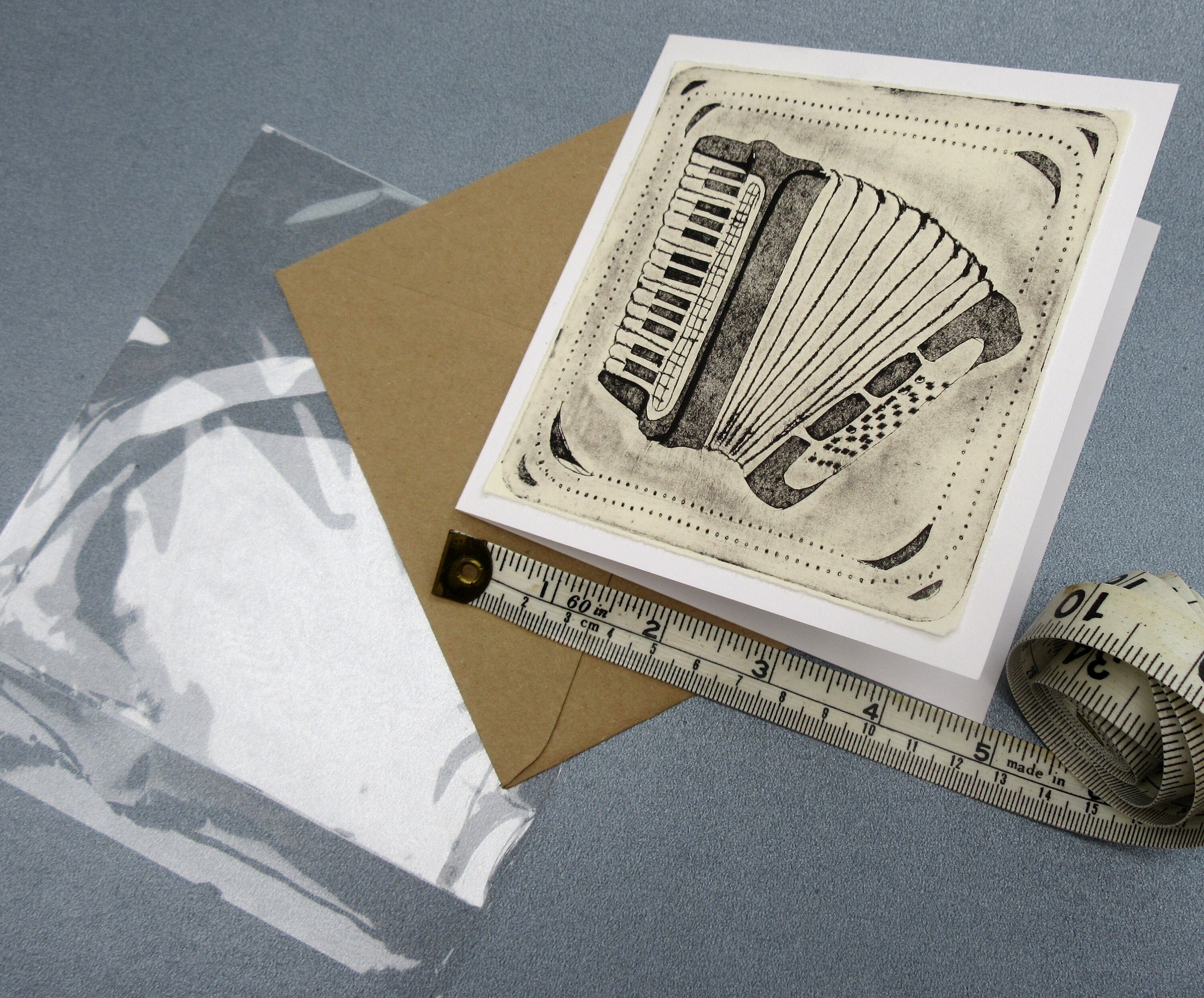 Piano Accordion Greetings Card Perfect for Accordion Player Handmade