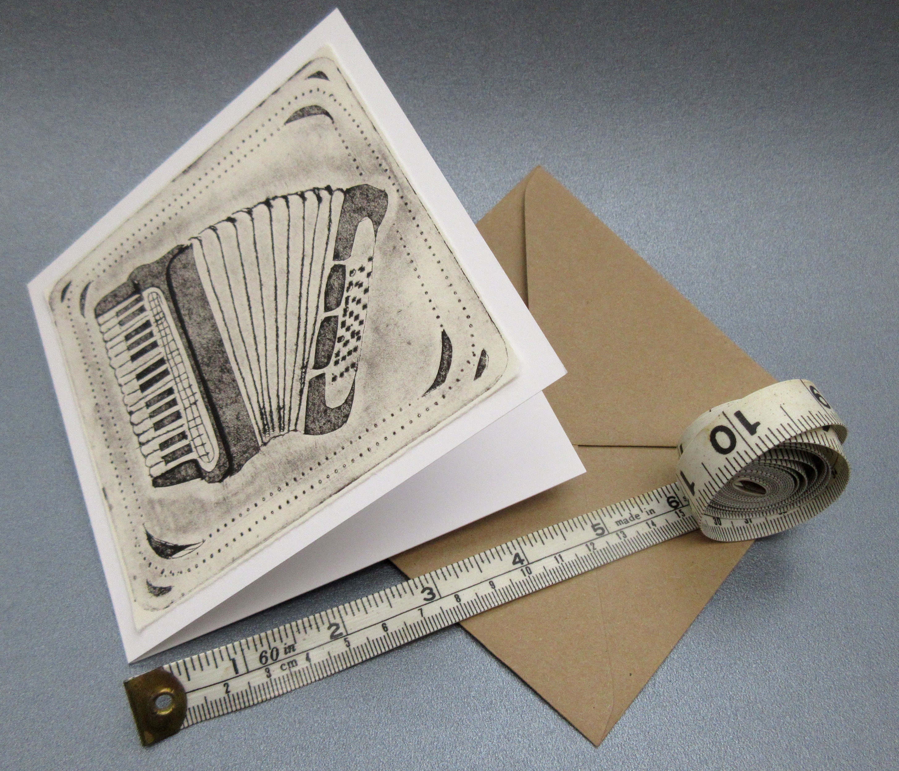 Piano Accordion Greetings Card Perfect for Accordion Player Handmade