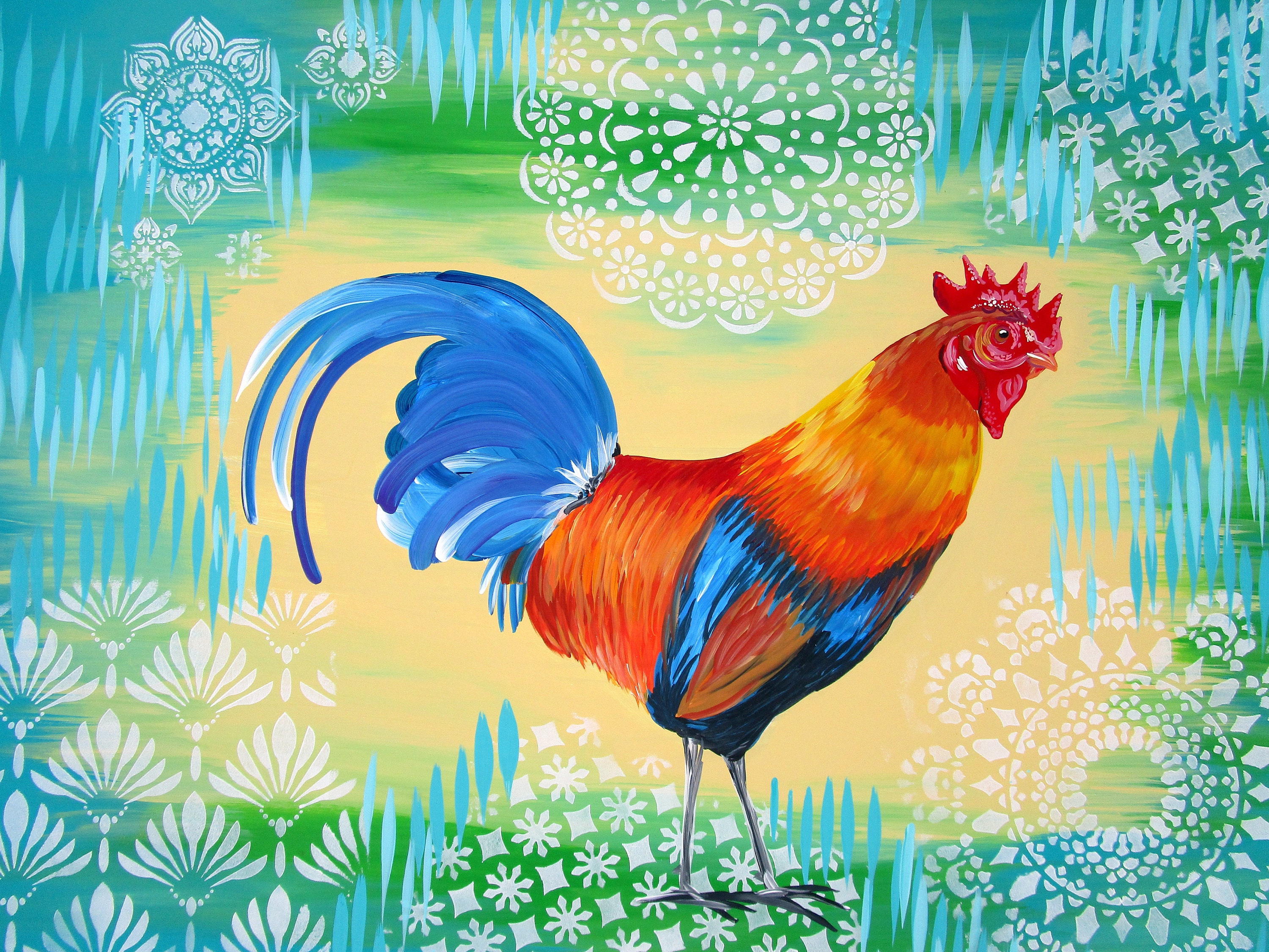 Rooster painting 2024