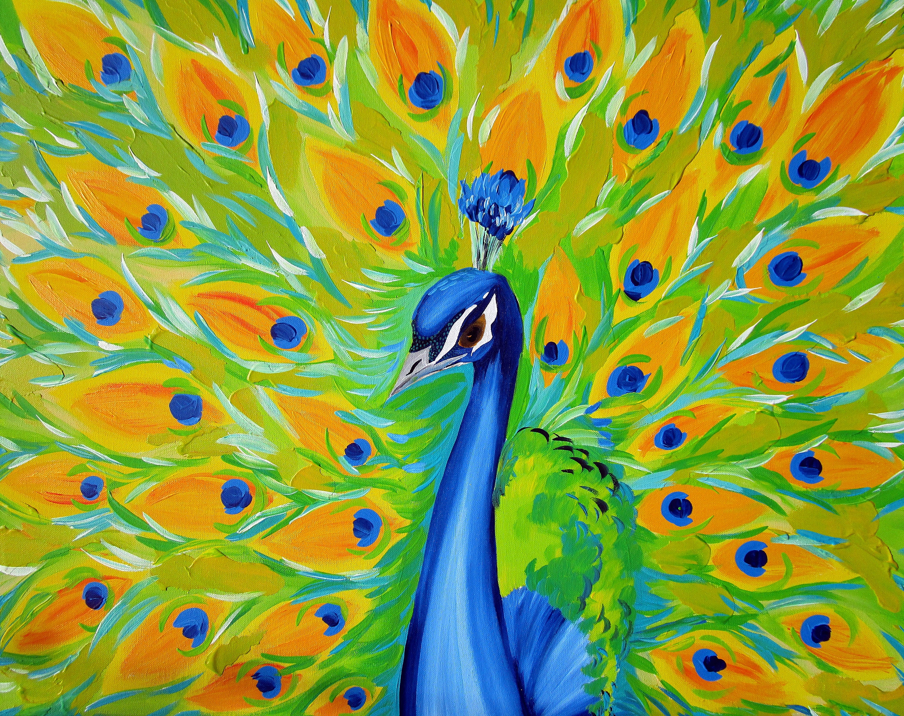 Peacock painting images deals