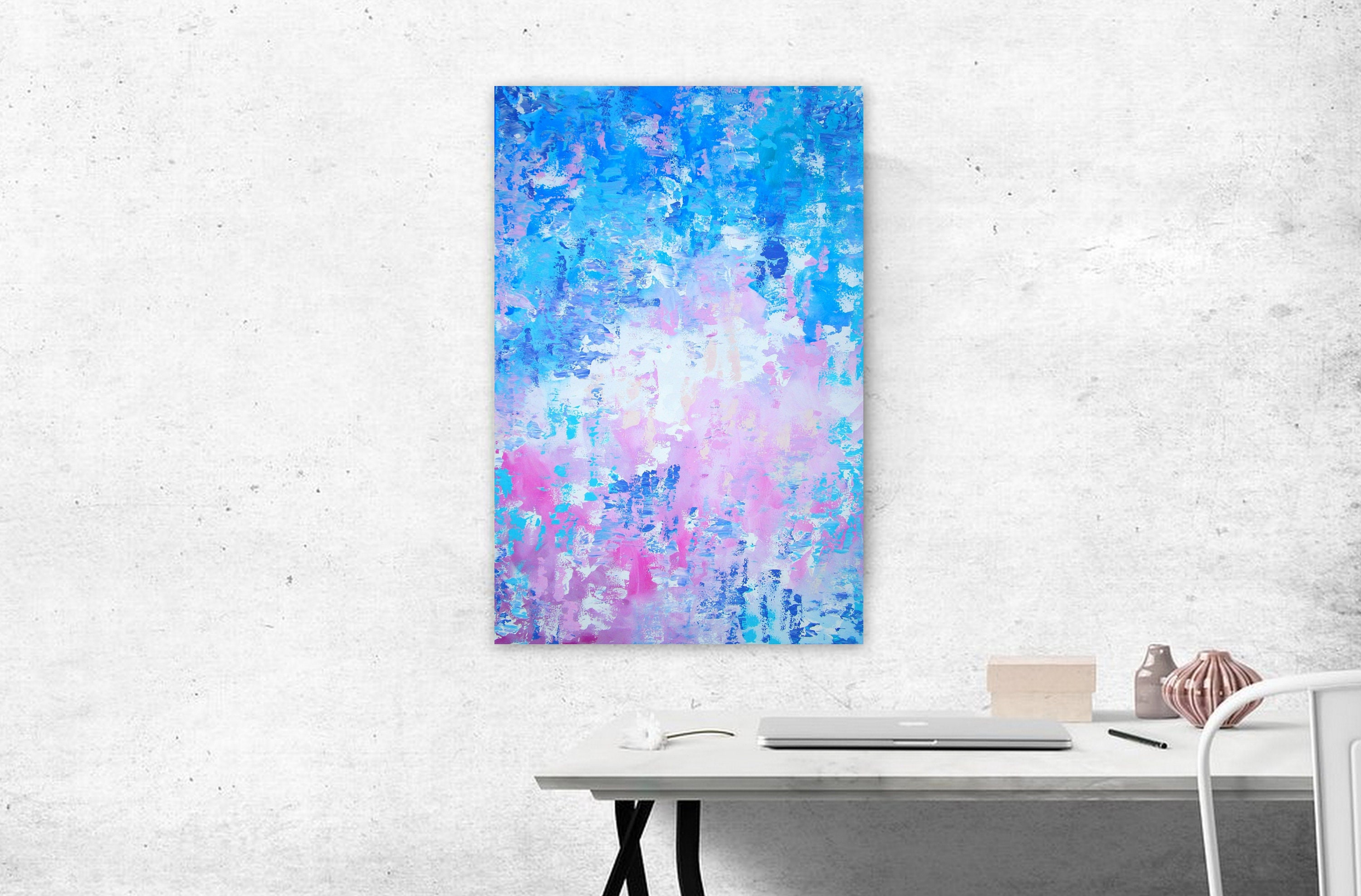 0004 絵画 油絵 幻想的 ピンク 抽象画